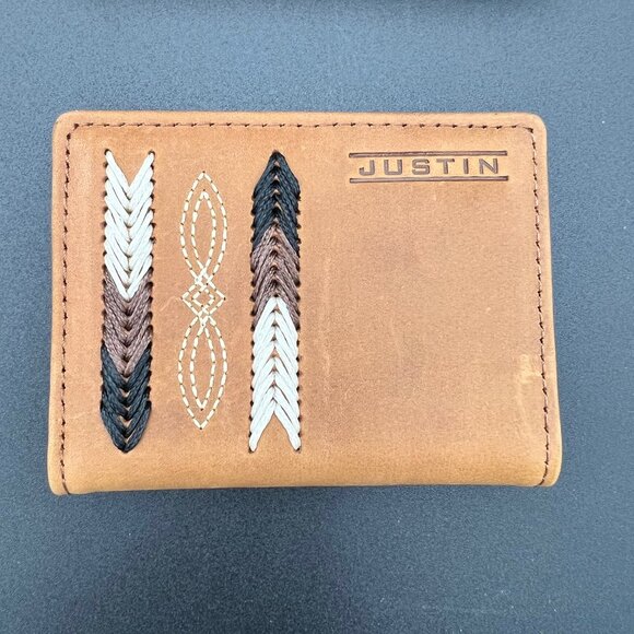 Justin Genuine Leather Card Wallet with Gusset - Picture 2 of 4